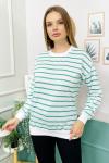 159306 Cizgili B Yaka Sweatshirt